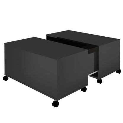 Konferenční Stolek Černý Vysoký Lesk 75X75X38 Cm Dřevotříska