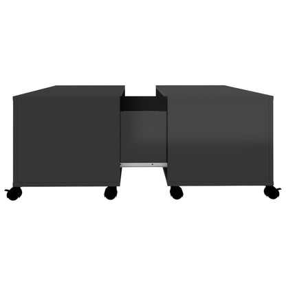 Konferenční Stolek Černý Vysoký Lesk 75X75X38 Cm Dřevotříska