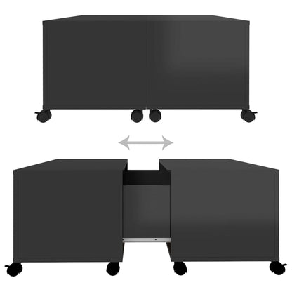 Konferenční Stolek Černý Vysoký Lesk 75X75X38 Cm Dřevotříska