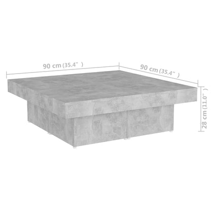 Konferenční Stolek Betonově Šedý 90X90X28 Cm Kompozitní Dřevo