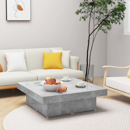 Konferenční Stolek Betonově Šedý 90X90X28 Cm Kompozitní Dřevo