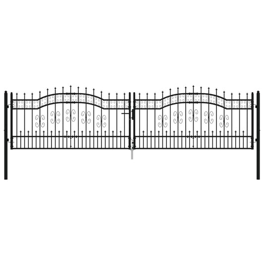 Plotová Branka S Hroty Černá Práškově Lakovaná Ocel