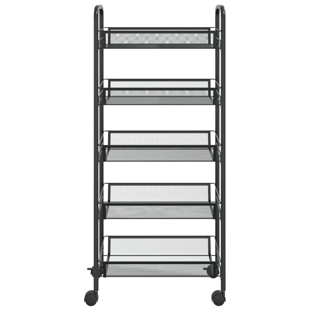 Kuchyňský Vozík S 5 Patry Černý Železo