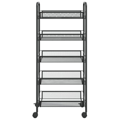 Kuchyňský Vozík S 5 Patry Černý Železo