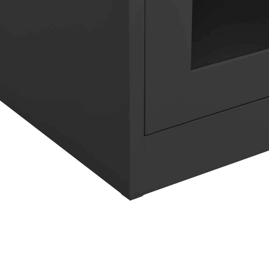 Kancelářská Skříň Antracitová 90 X 40 X 105 Cm Ocel