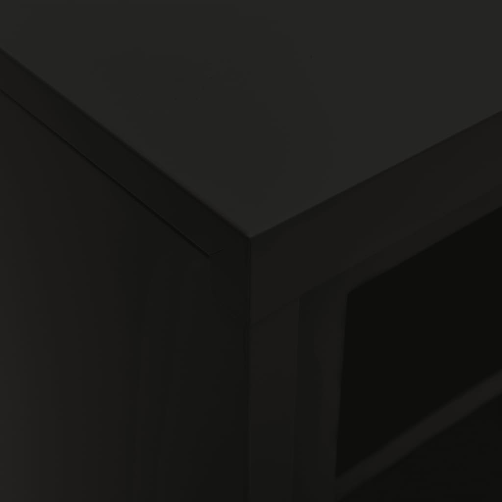 Skříň S Posuvnými Dveřmi Černá 90 X 40 X 90 Cm Ocel