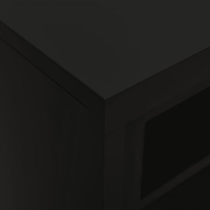 Skříň S Posuvnými Dveřmi Černá 90 X 40 X 90 Cm Ocel