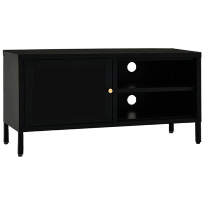 Tv Stolek Černý 90 X 30 X 44 Cm Ocel A Sklo