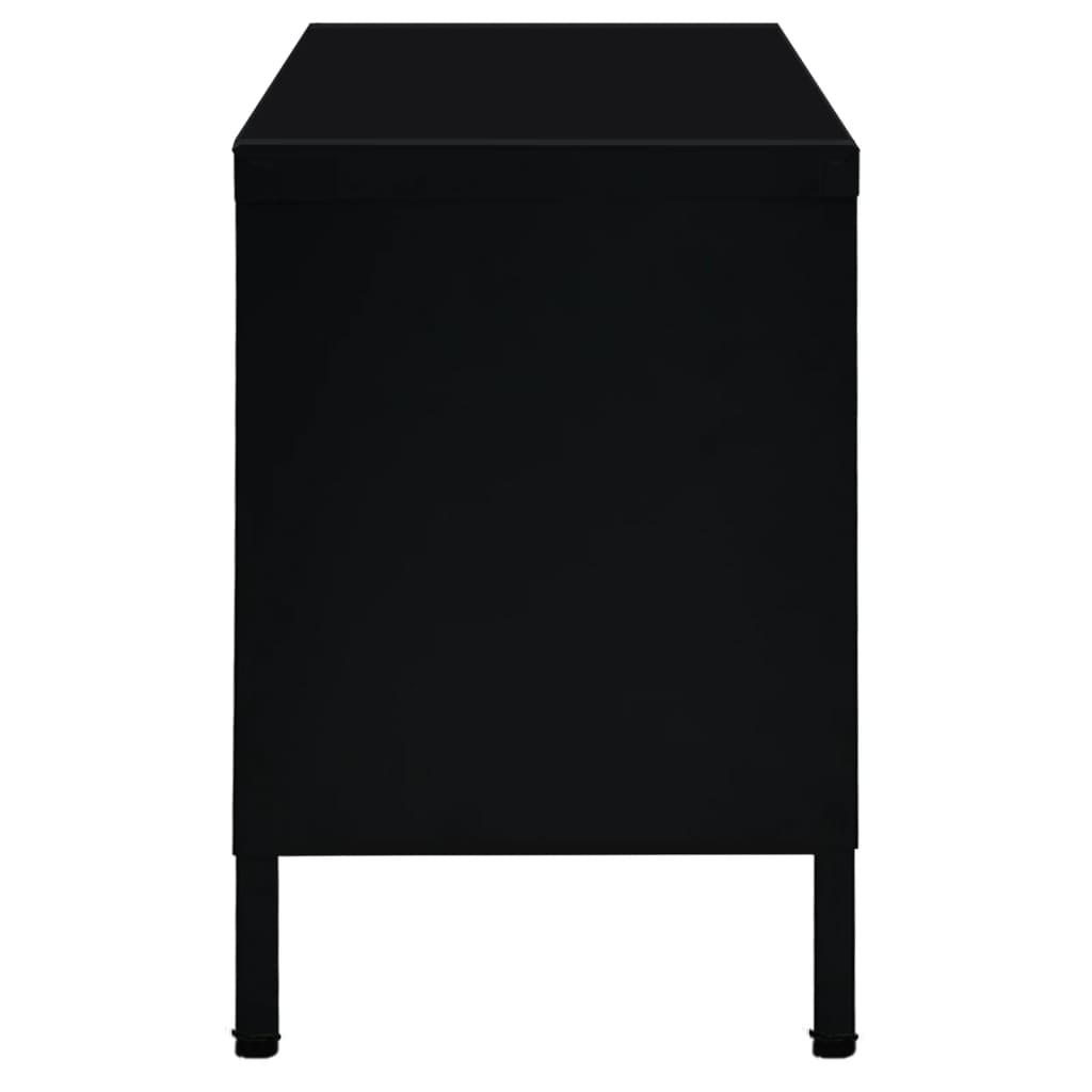 Tv Stolek Černý 90 X 30 X 44 Cm Ocel A Sklo