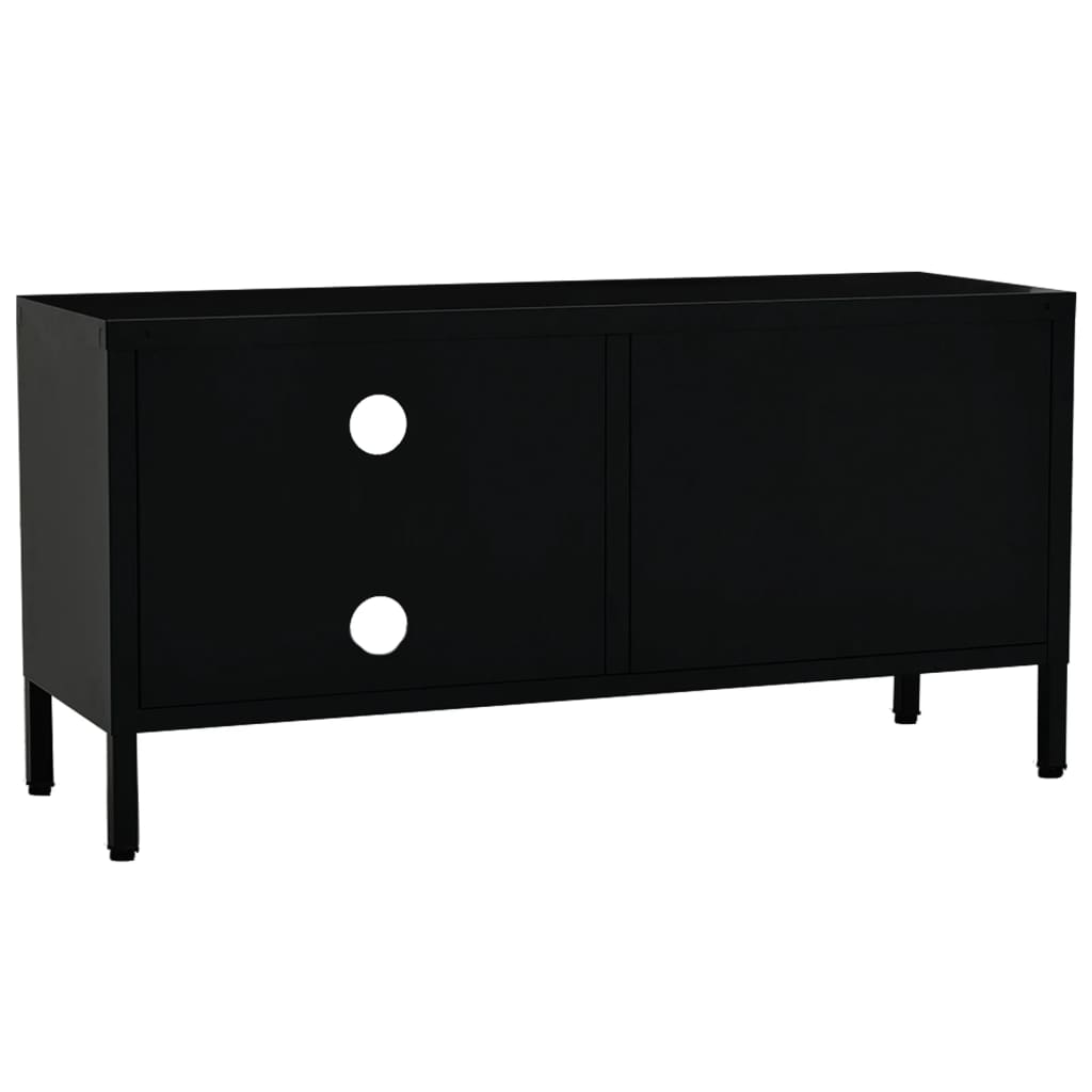 Tv Stolek Černý 90 X 30 X 44 Cm Ocel A Sklo