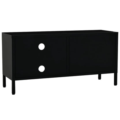 Tv Stolek Černý 90 X 30 X 44 Cm Ocel A Sklo