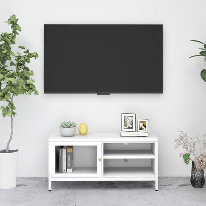 Tv Stolek Černý 90 X 30 X 44 Cm Ocel A Sklo