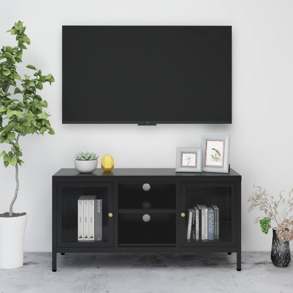 Tv Stolek Bílý 105 X 35 X 52 Cm Ocel A Sklo