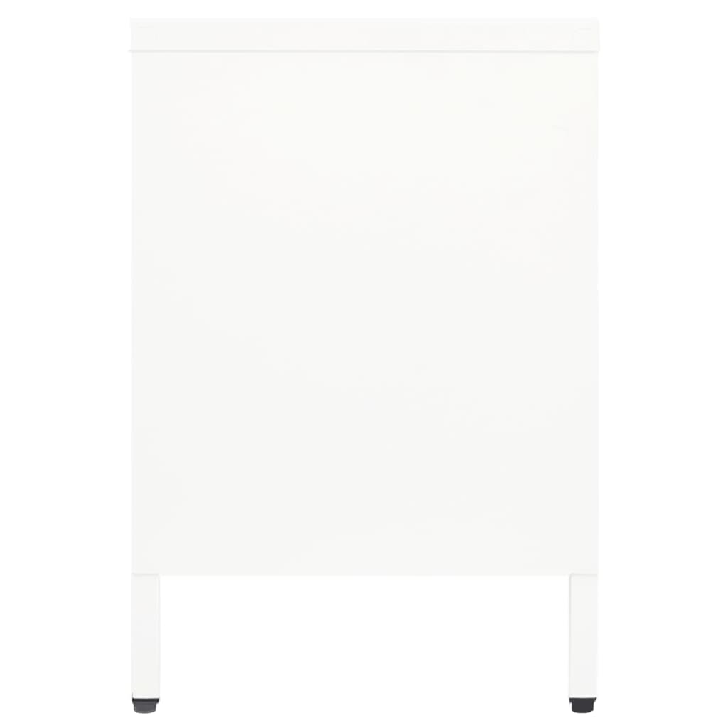 Tv Stolek Bílý 105 X 35 X 52 Cm Ocel A Sklo