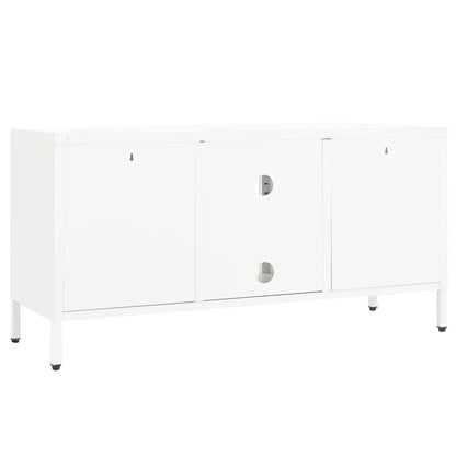 Tv Stolek Bílý 105 X 35 X 52 Cm Ocel A Sklo
