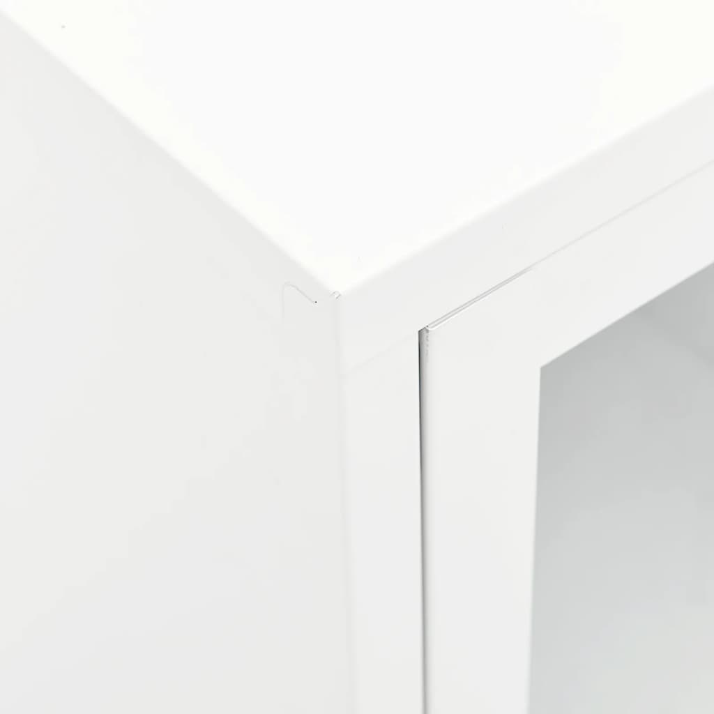 Tv Stolek Bílý 105 X 35 X 52 Cm Ocel A Sklo