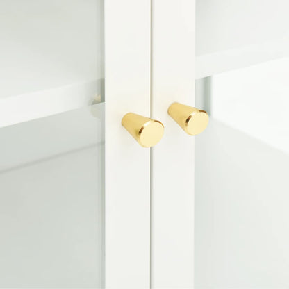 Příborník Bílý 70 X 35 X 70 Cm Ocel A Sklo