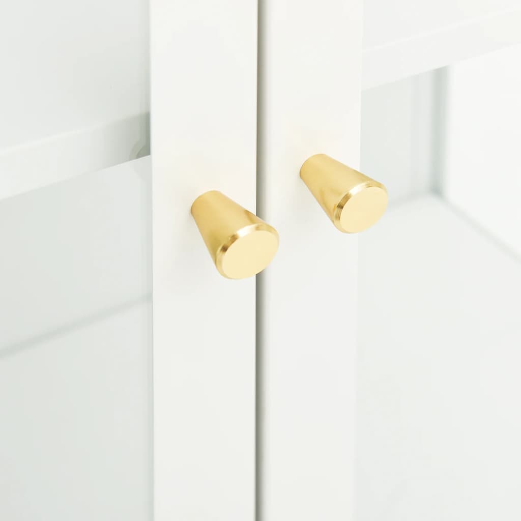 Příborník Bílý 75 X 35 X 105 Cm Ocel A Sklo