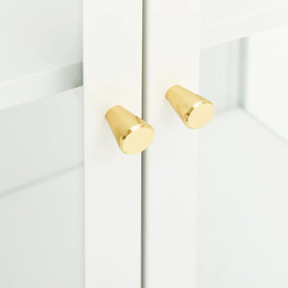 Příborník Bílý 75 X 35 X 105 Cm Ocel A Sklo