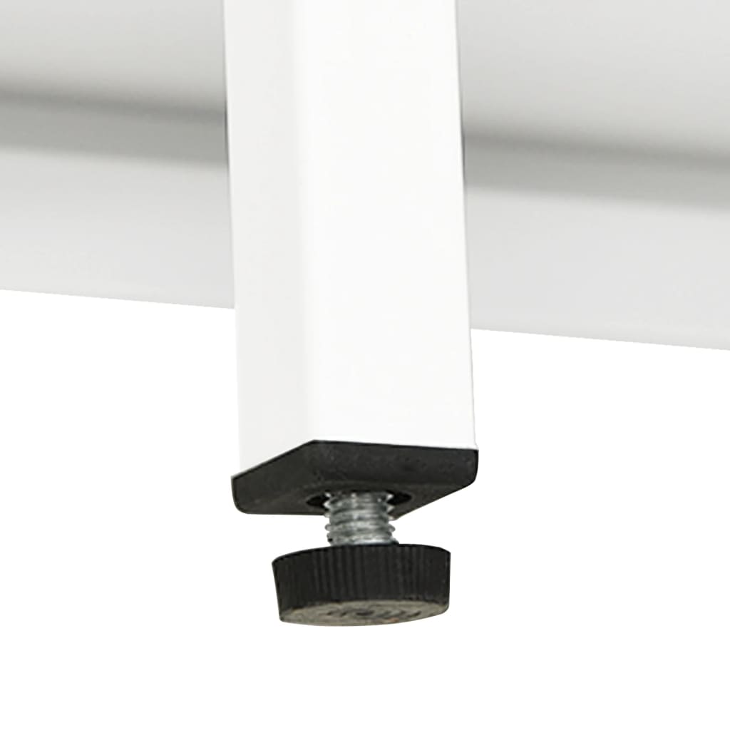 Příborník Bílý 75 X 35 X 105 Cm Ocel A Sklo