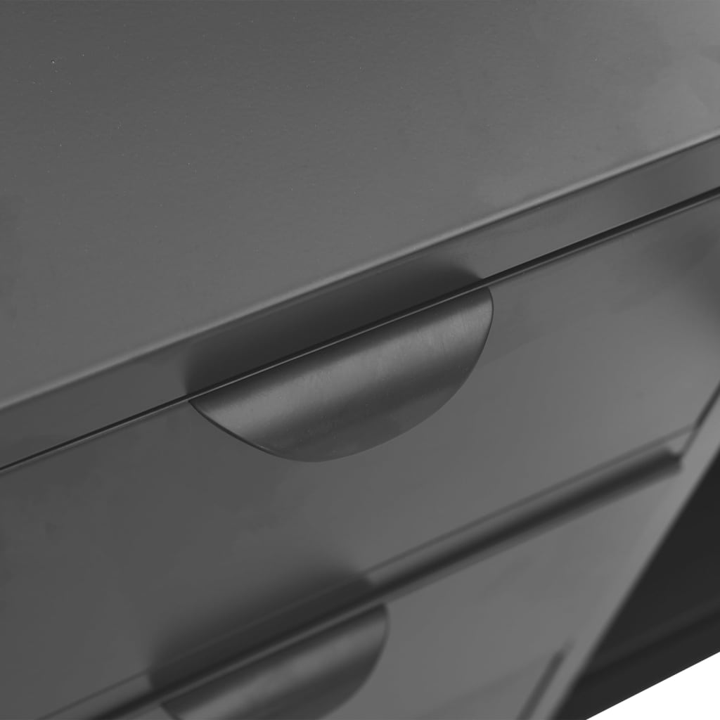 Příborník Antracitový 105 X 35 X 70 Cm Ocel A Tvrzené Sklo