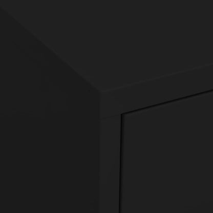 Úložná Skříň Černá 80 X 35 X 101,5 Cm Ocel