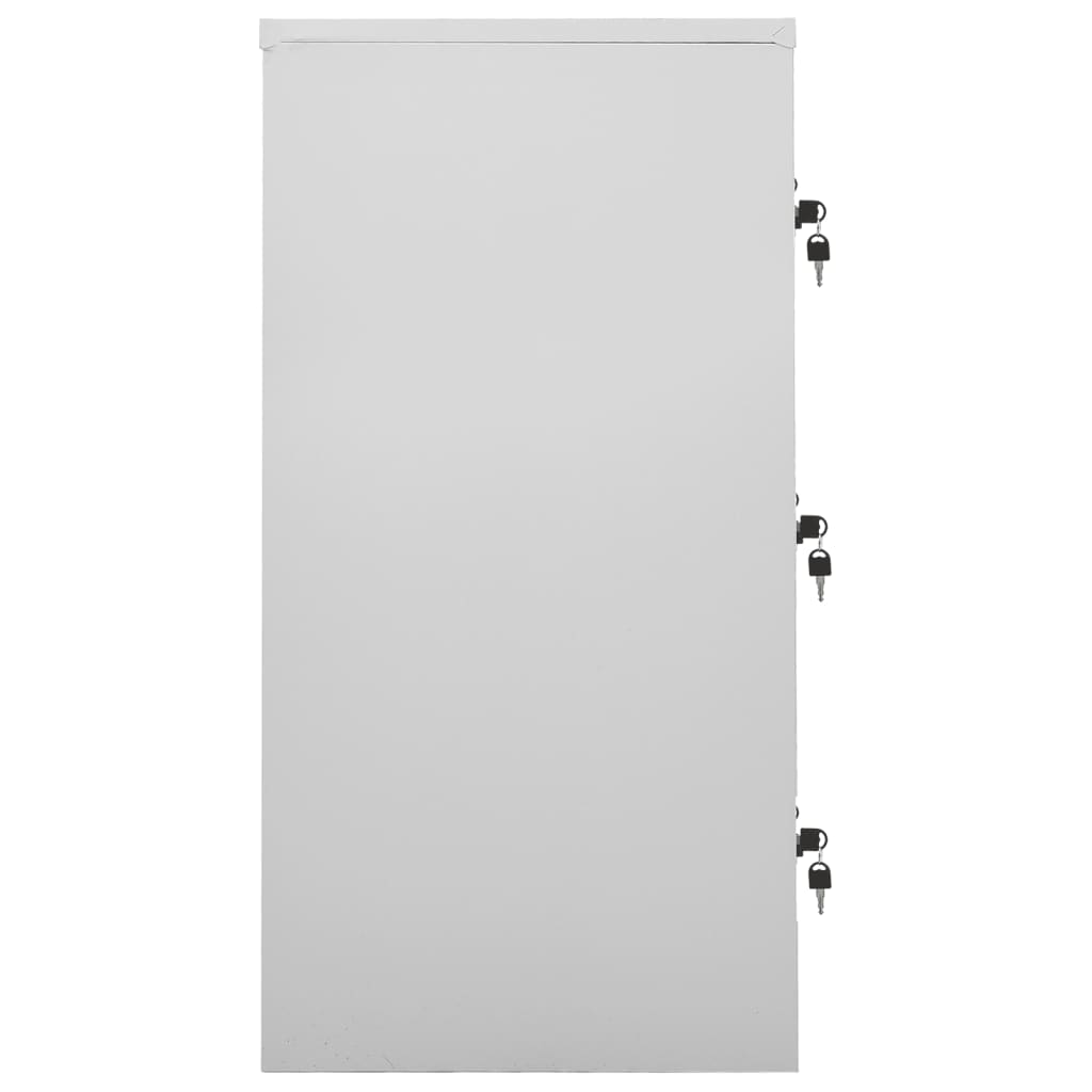 Uzamykatelná Skříň 90 X 45 X 92,5 Cm Ocel Světle Šedá A Zelená