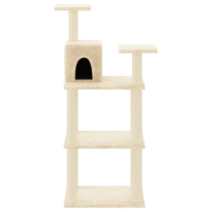 Škrabadlo Pro Kočky Se Sisalovými Sloupky Krémové 118,5 Cm