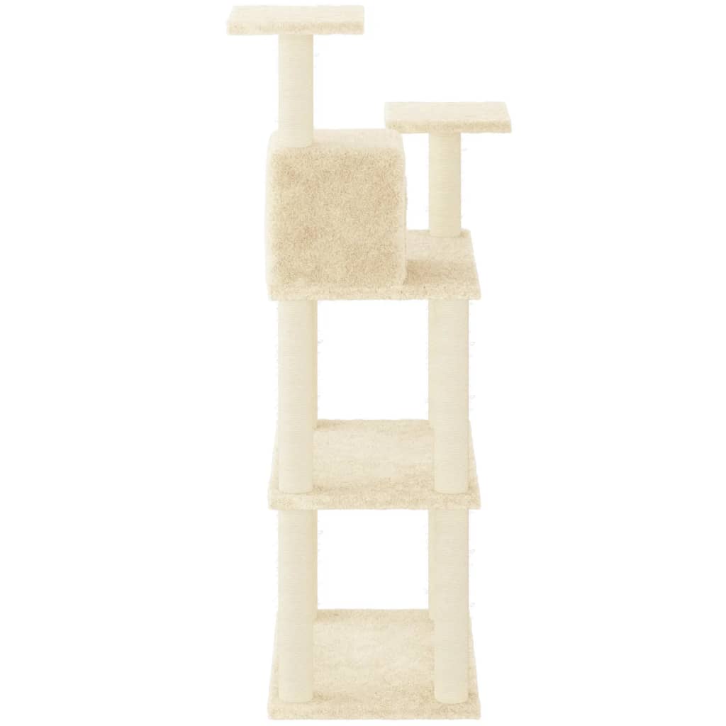 Škrabadlo Pro Kočky Se Sisalovými Sloupky Krémové 118,5 Cm