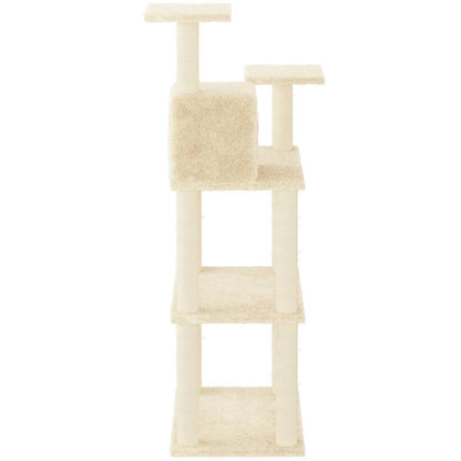 Škrabadlo Pro Kočky Se Sisalovými Sloupky Krémové 118,5 Cm