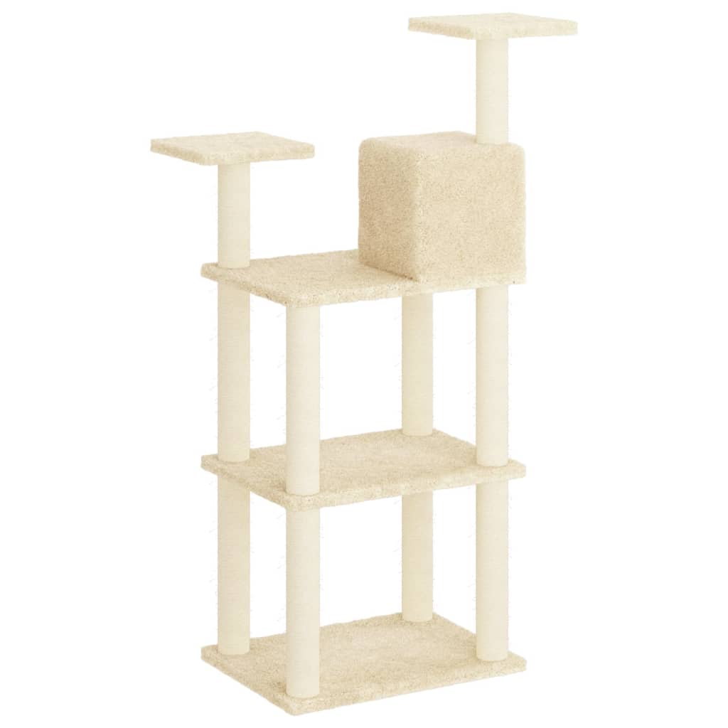 Škrabadlo Pro Kočky Se Sisalovými Sloupky Krémové 118,5 Cm