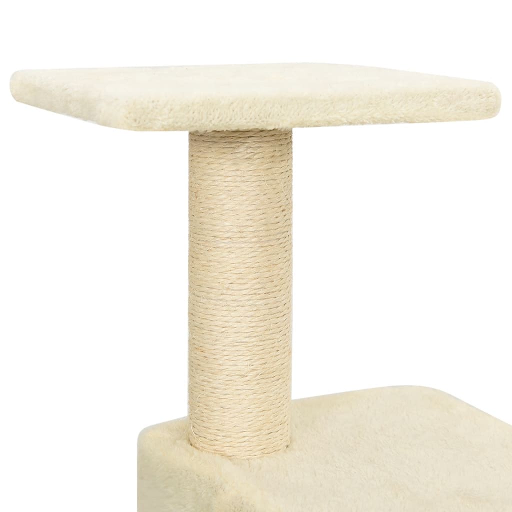 Škrabadlo Pro Kočky Se Sisalovými Sloupky Krémové 118,5 Cm