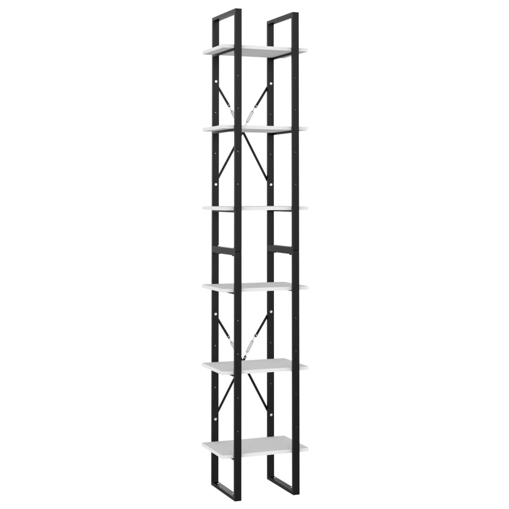 Knihovna Se 6 Policemi 40 X 30 X Bílá