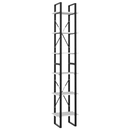 Knihovna Se 6 Policemi 40 X 30 X Bílá