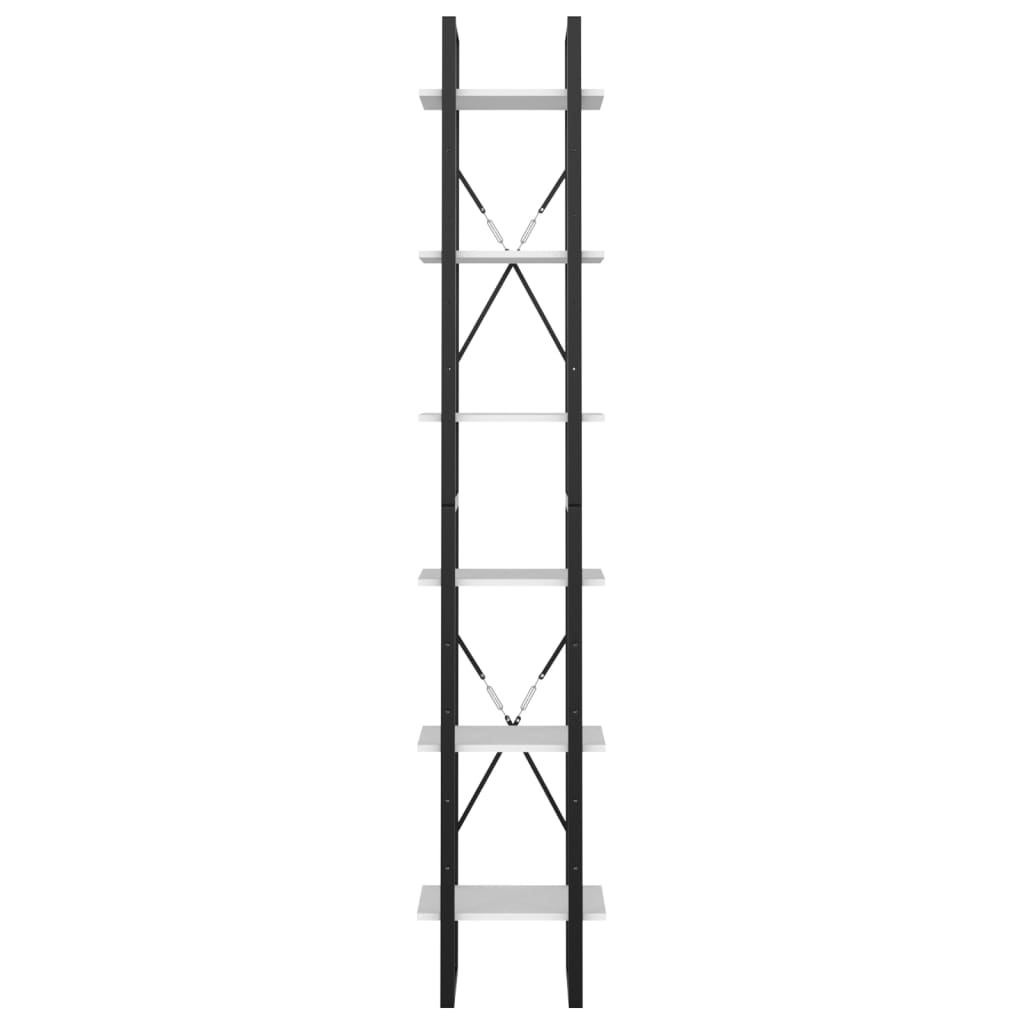 Knihovna Se 6 Policemi 40 X 30 X Bílá