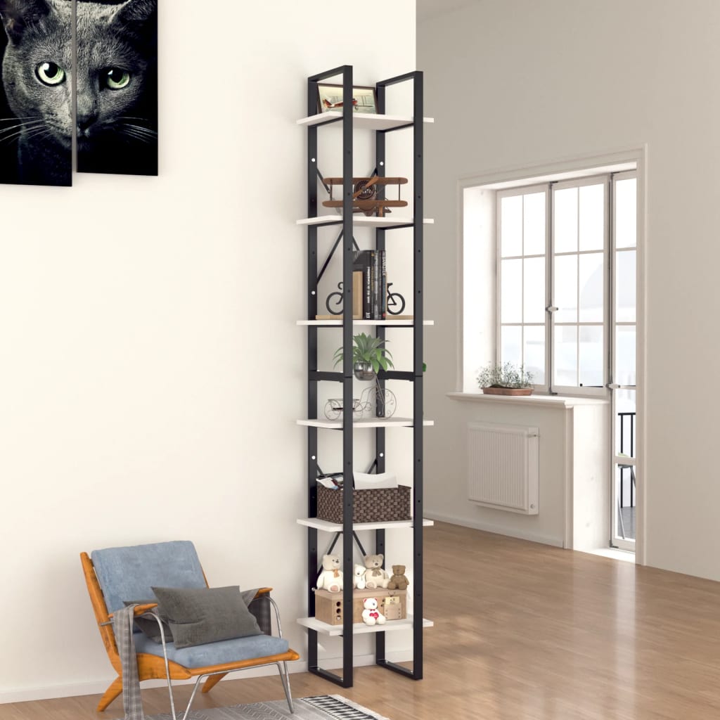 Knihovna Se 6 Policemi 40 X 30 X Bílá
