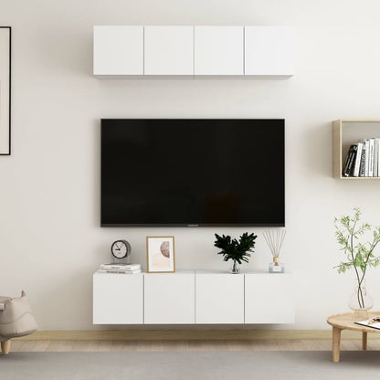 Tv Skříňky 4 Ks Betonově Šedé 60 X 30 X 30 Cm Kompozitní Dřevo