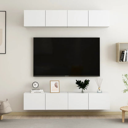 Tv Skříňky 4 Ks Betonově Šedé 60 X 30 X 30 Cm Kompozitní Dřevo