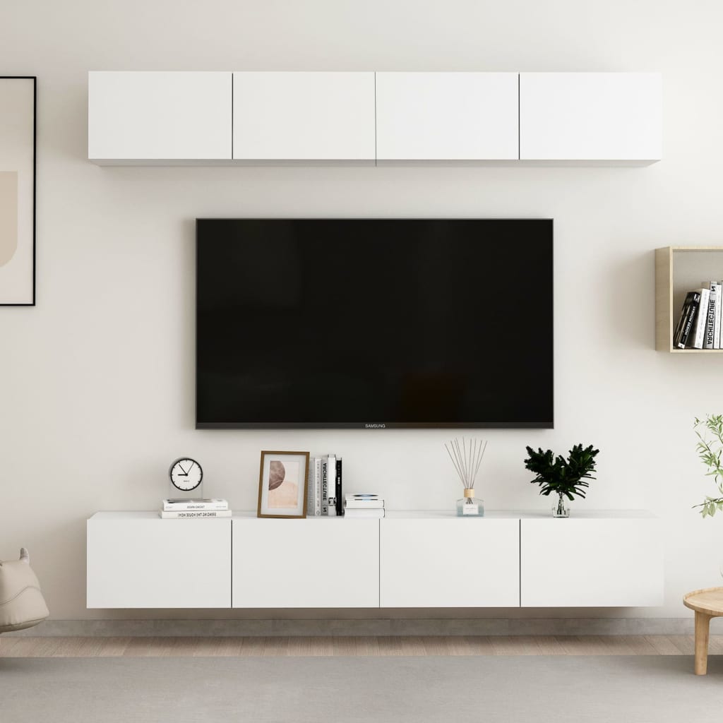 Tv Skříňky 4 Ks Betonově Šedé 60 X 30 X 30 Cm Kompozitní Dřevo
