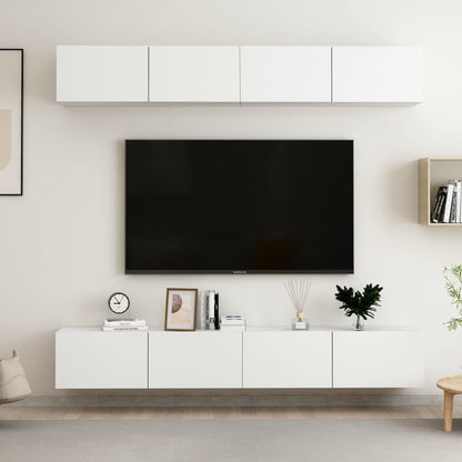 Tv Skříňky 4 Ks Betonově Šedé 60 X 30 X 30 Cm Kompozitní Dřevo