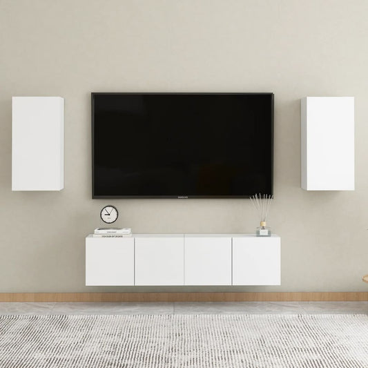 4Dílný Set Tv Skříněk Bílý Kompozitní Dřevo