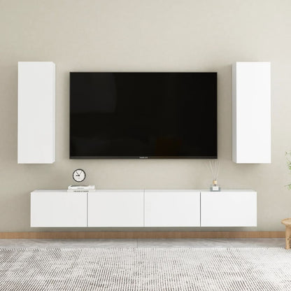 4Dílný Set Tv Skříněk Bílý Kompozitní Dřevo