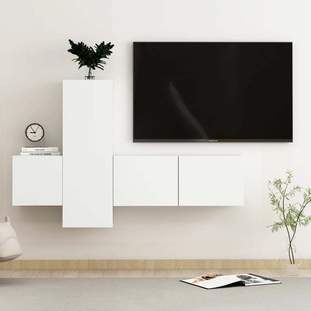 3Dílný Set Tv Skříněk Betonově Šedý Kompozitní Dřevo