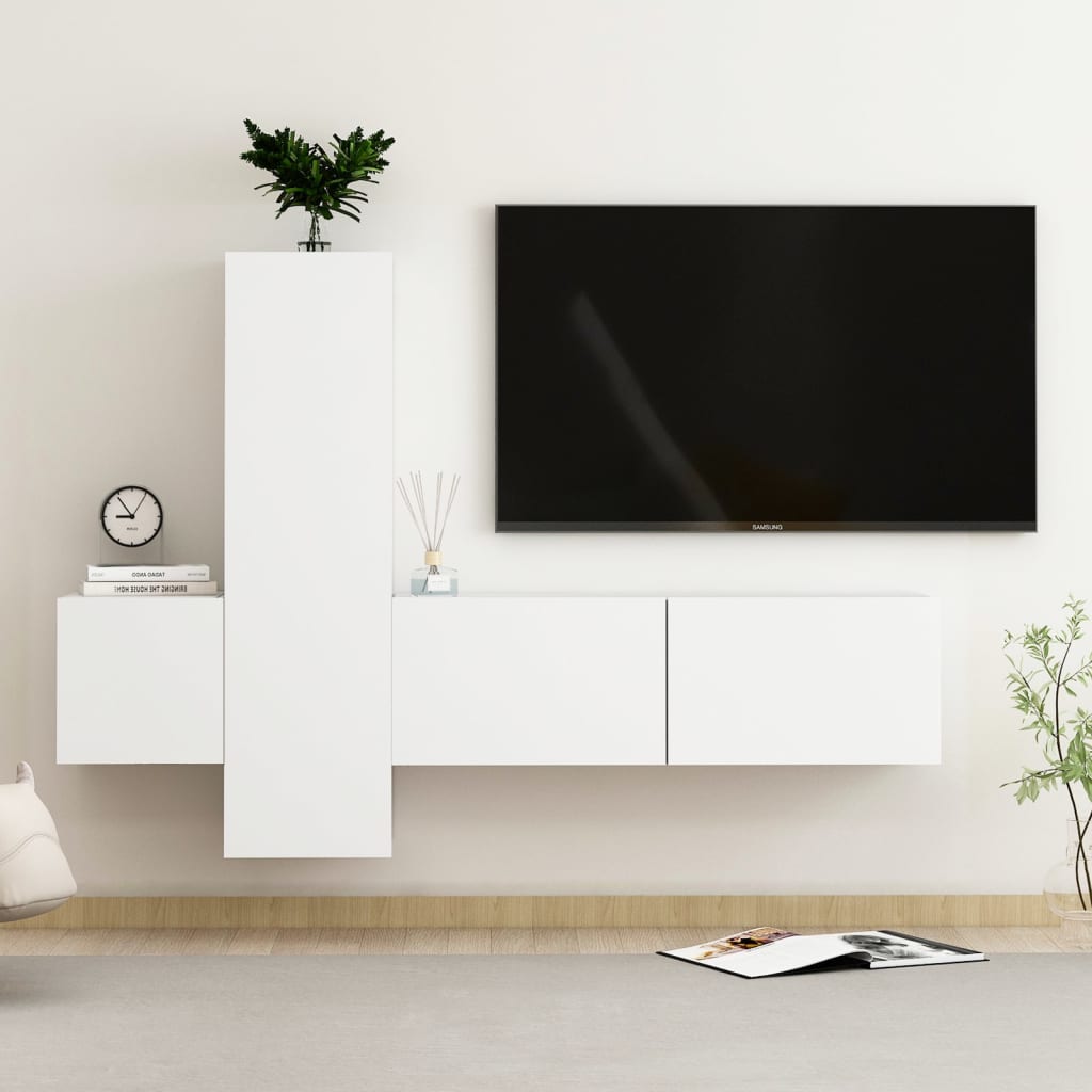 3Dílný Set Tv Skříněk Betonově Šedý Kompozitní Dřevo