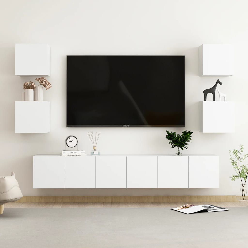 6Dílný Set Tv Skříněk Betonově Šedý Kompozitní Dřevo