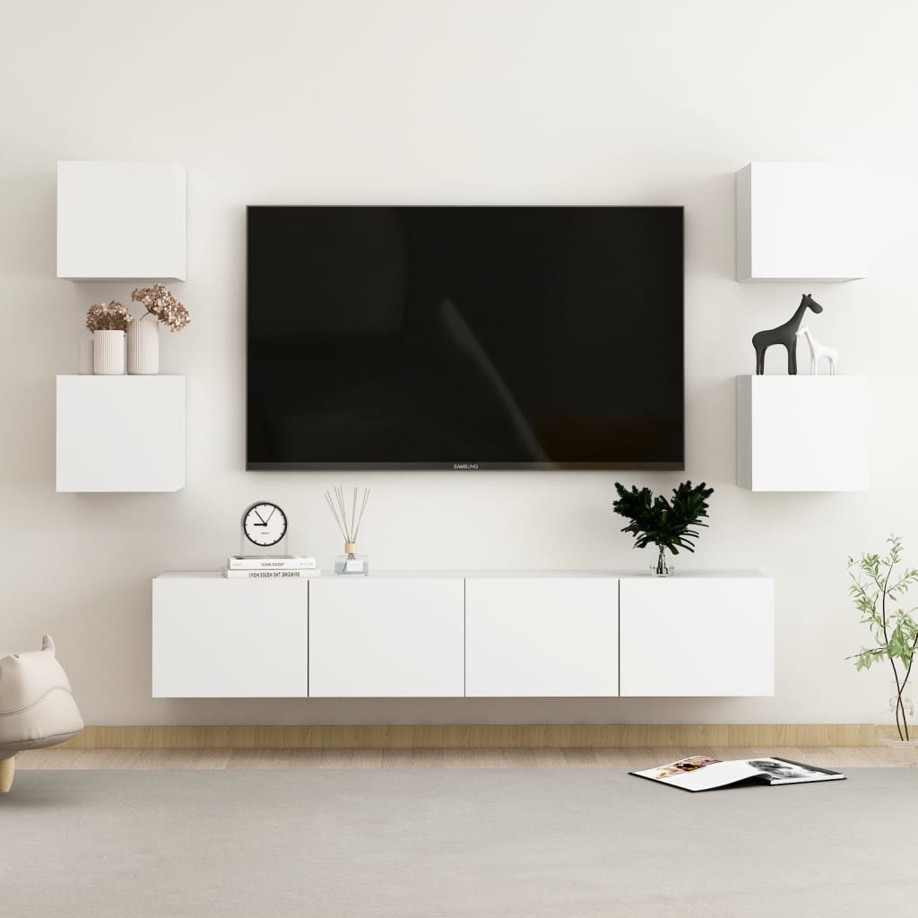 6Dílný Set Tv Skříněk Betonově Šedý Kompozitní Dřevo