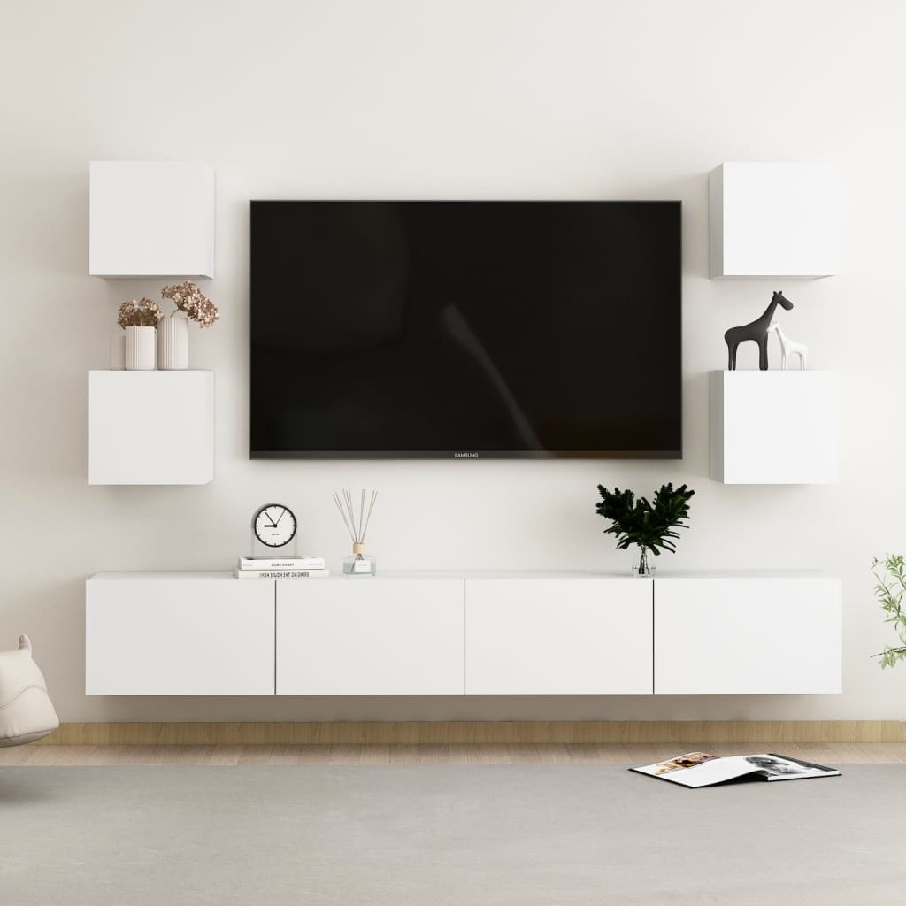 6Dílný Set Tv Skříněk Betonově Šedý Kompozitní Dřevo