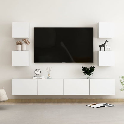 6Dílný Set Tv Skříněk Betonově Šedý Kompozitní Dřevo