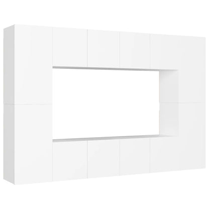 8Dílný Set Tv Skříněk Bílý Kompozitní Dřevo