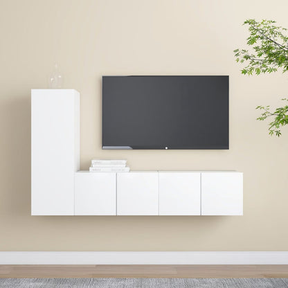 3Dílný Set Tv Skříněk Bílý Kompozitní Dřevo
